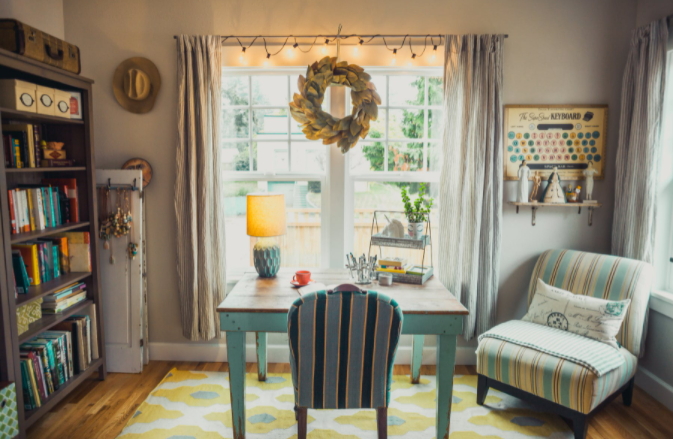 decorated home office